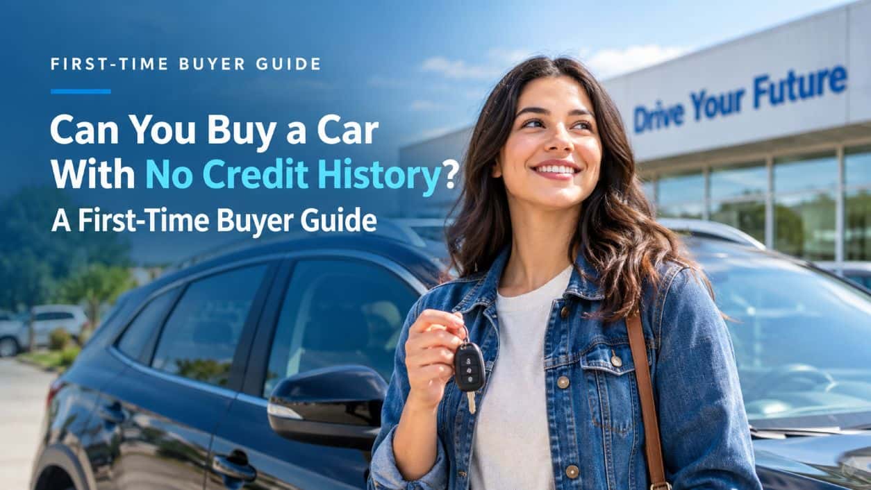 Can You Buy a Car With No Credit History? A First-Time Buyer Guide First-time car buyer standing beside a vehicle while holding car keys