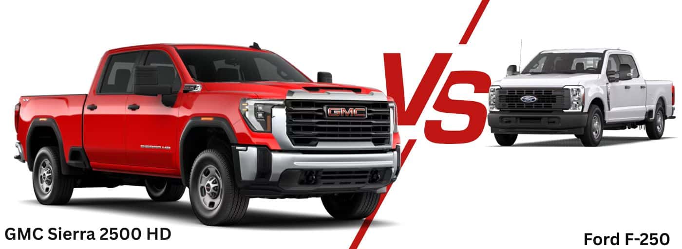 Comparing the 2026 GMC Sierra 2500HD to the Ford F250