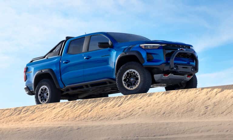 2026 Chevy Colorado parked on sand dune