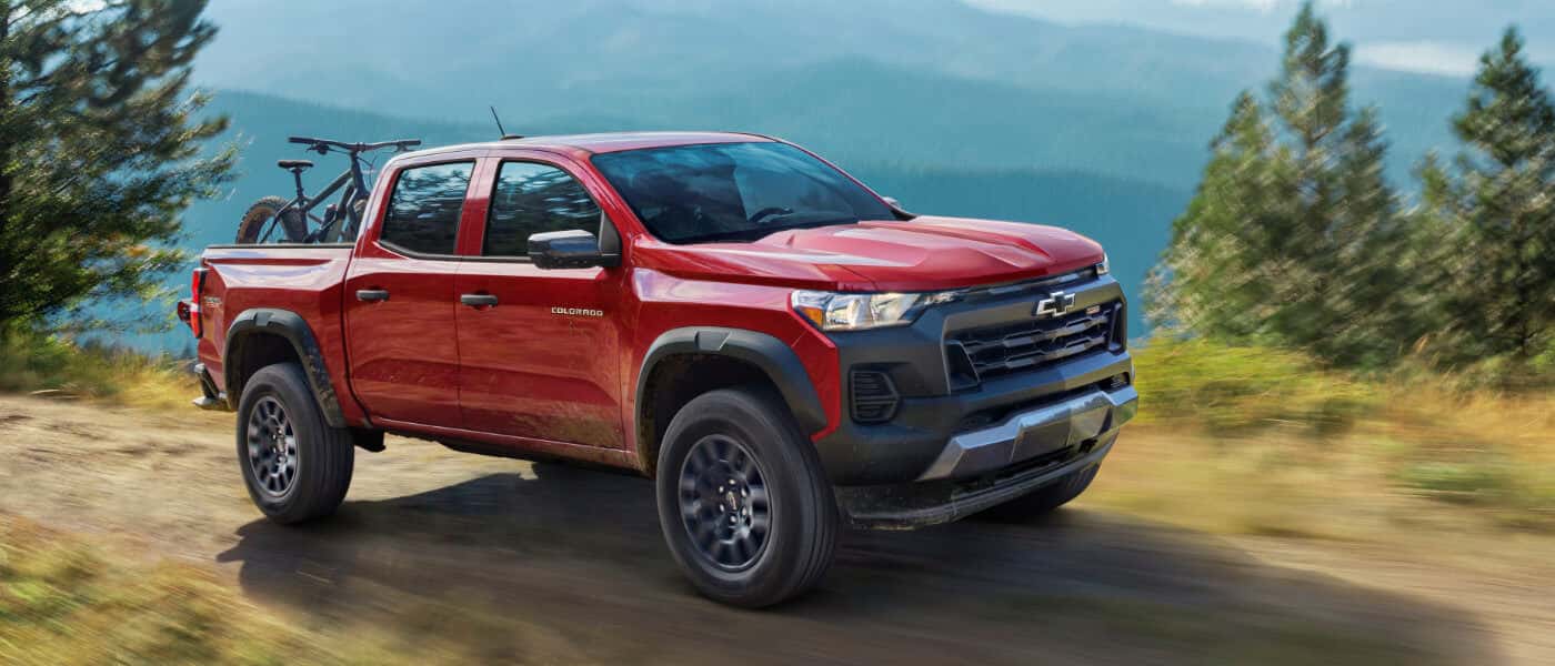 2026 Chevy Colorado driving with bikes in back