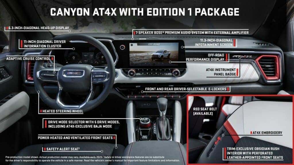 GMC Canyon AT4X Edition 1 Interior Information