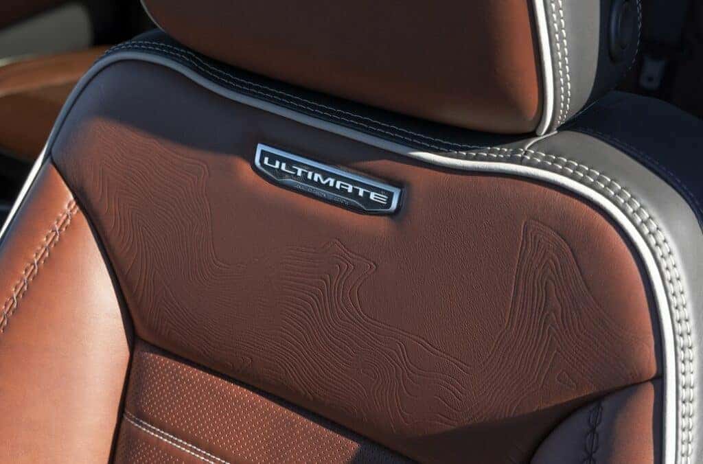 GMC Sierra 2500 HD Interior Seat Ultimate Badge Close-Up