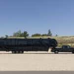 GMC Sierra 3500 HD Denali towing a trailer