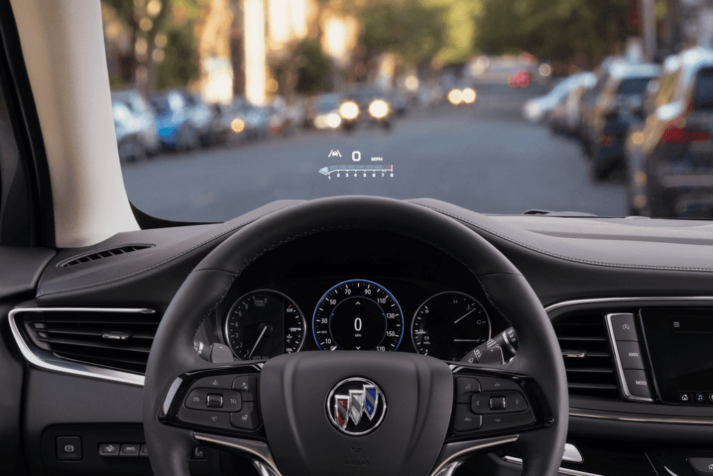Buick Enclave Front Interior Dashboard Head-Up Display Close-Up
