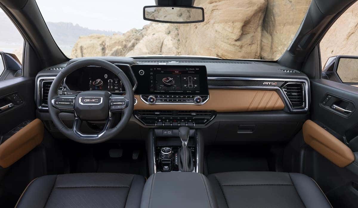 Interior Dash View of the New GMC Canyon Midsize Truck