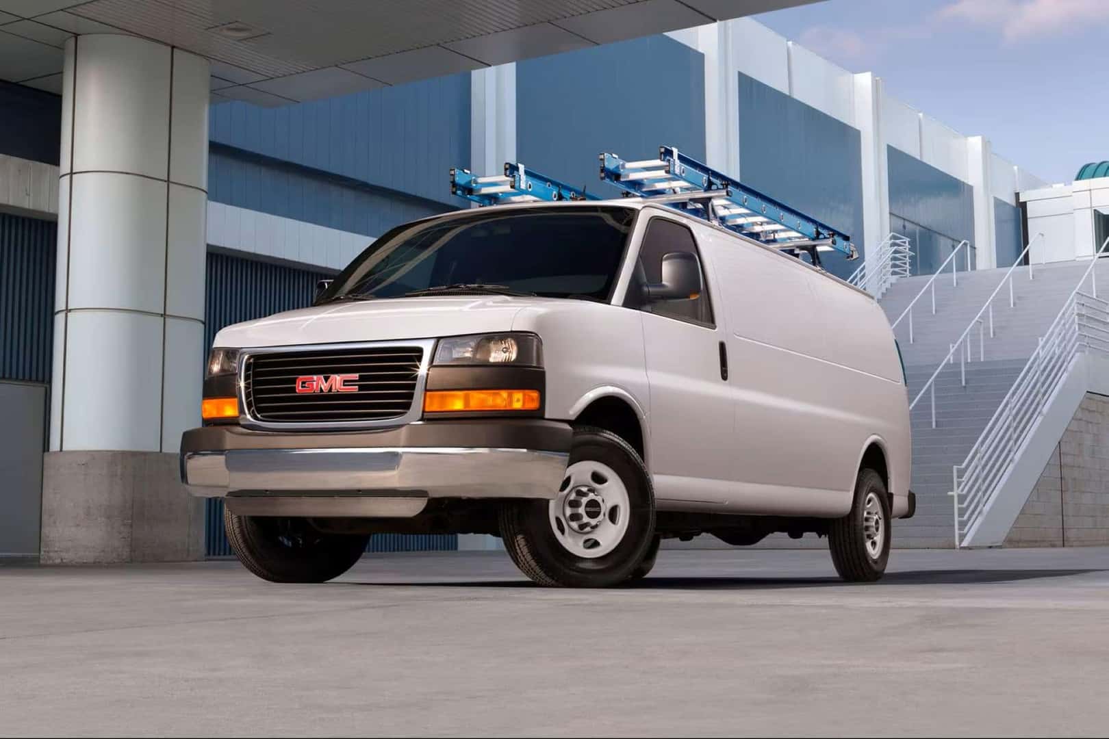 The Section 179 Tax Deduction Qualifying 2025 Savana Cargo Van, Parked At A Parking Deck