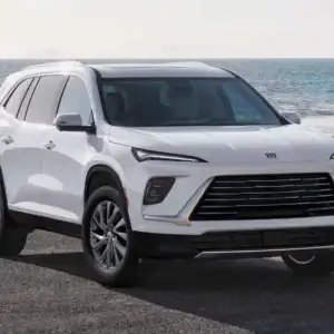 2026 Buick Enclave white parked on sand