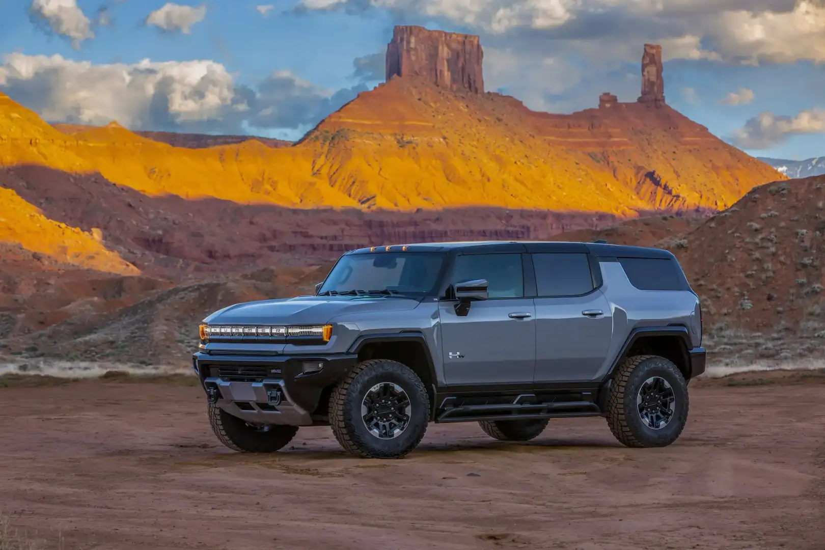 GMC Hummer EV parked in the desert