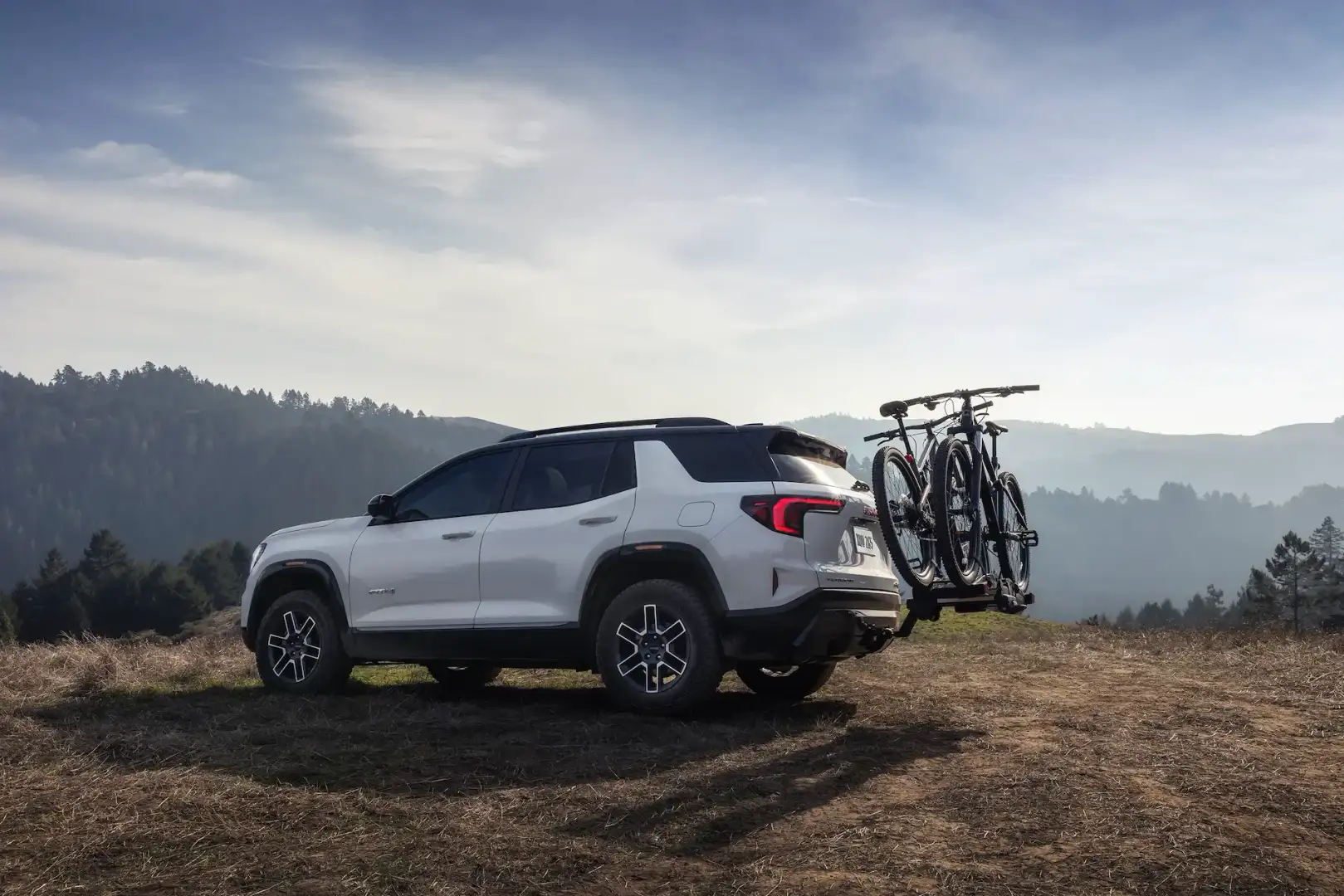 Rear/Side view of GMC Terrain AT4 with a Bike Rack Hitch