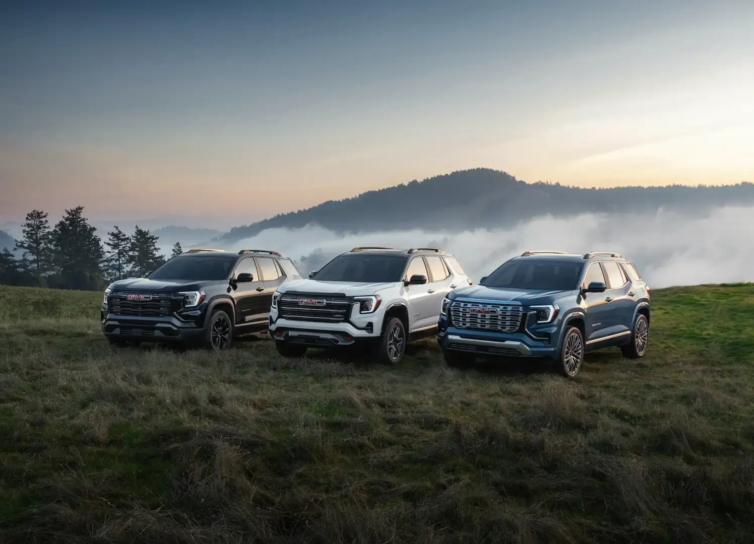 Lineup of GMC Terrain Elevation AT4 Denali