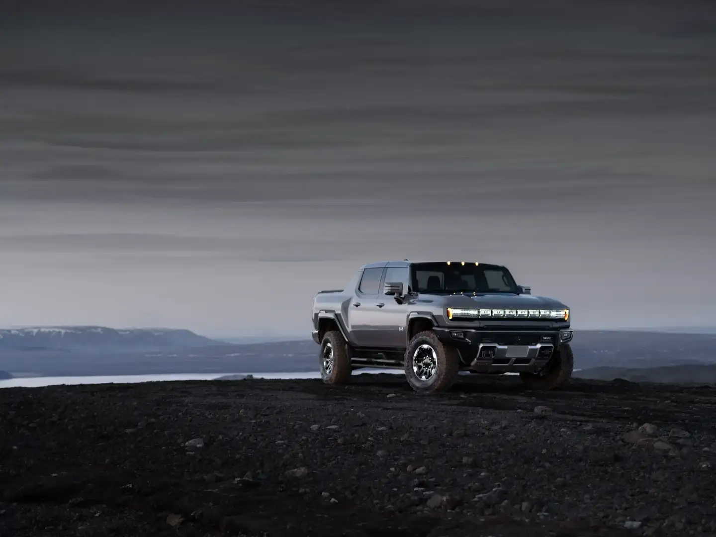 2025 GMC HUMMER EV with mountain view
