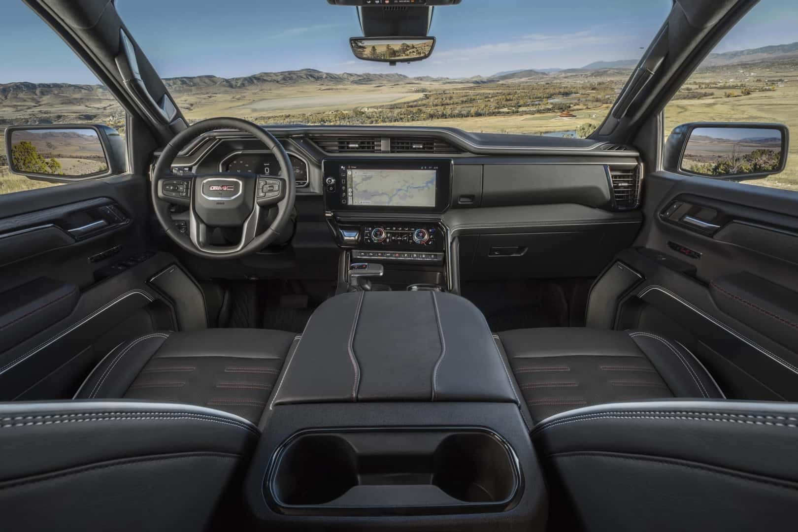 2024 GMC Sierra Interior Dash and Front Seats View