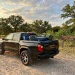 2026 GMC Canyon AT4 packed with day-trip gear at a North Texas trailhead