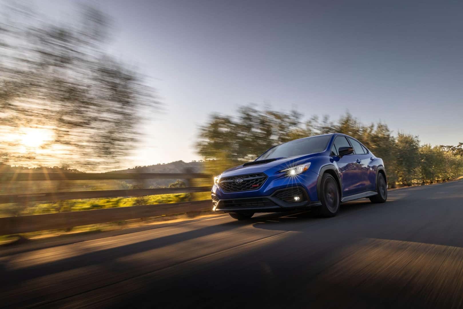 The Muscular 2025 Subaru WRX, Racing At Sunset