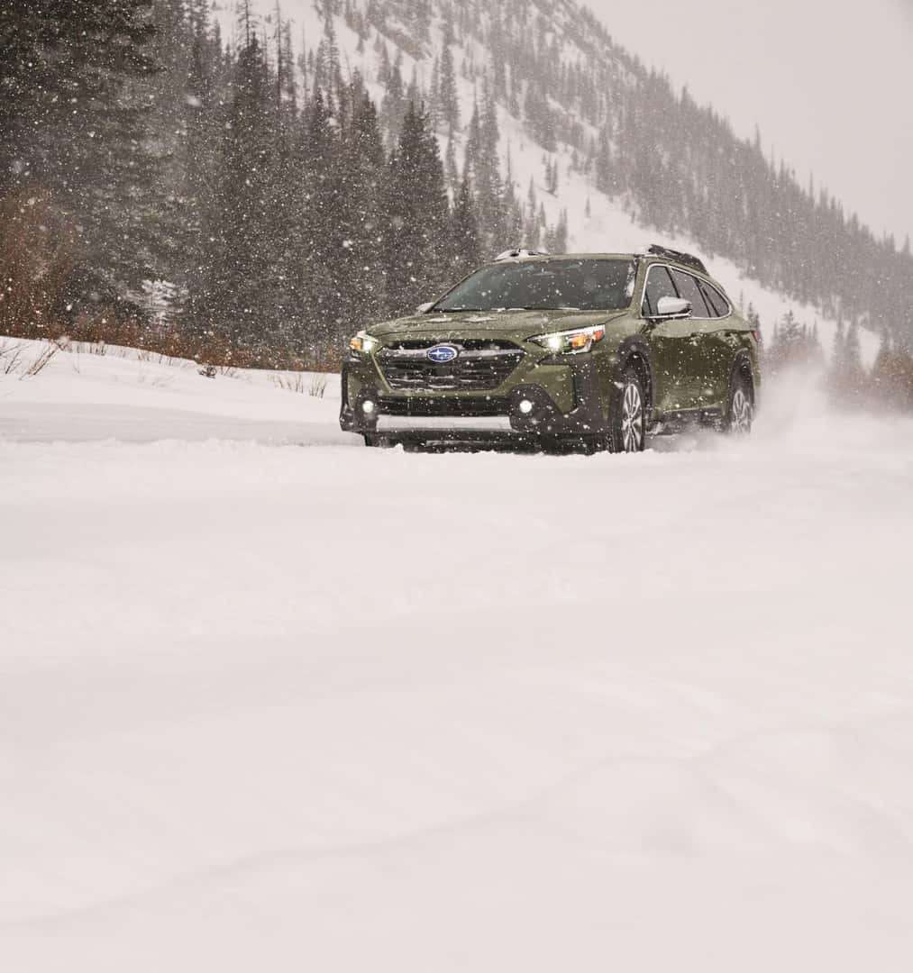 The Fierce, Sturdy, And Persevering Subaru Outback, Slaying As Its Riding Against Snow Roads