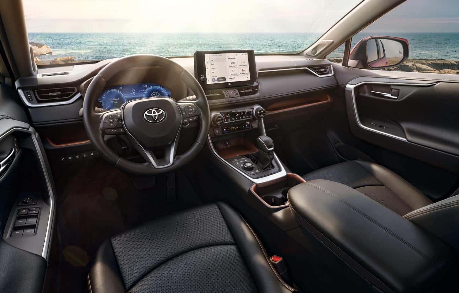 2025 Toyota RAV4 interior with ocean view