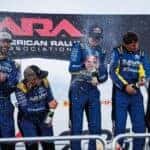 The Subaru Motorsport Celebrating 2nd Place, Despite The Tire Puncture, Of The ARA National Championship Stage