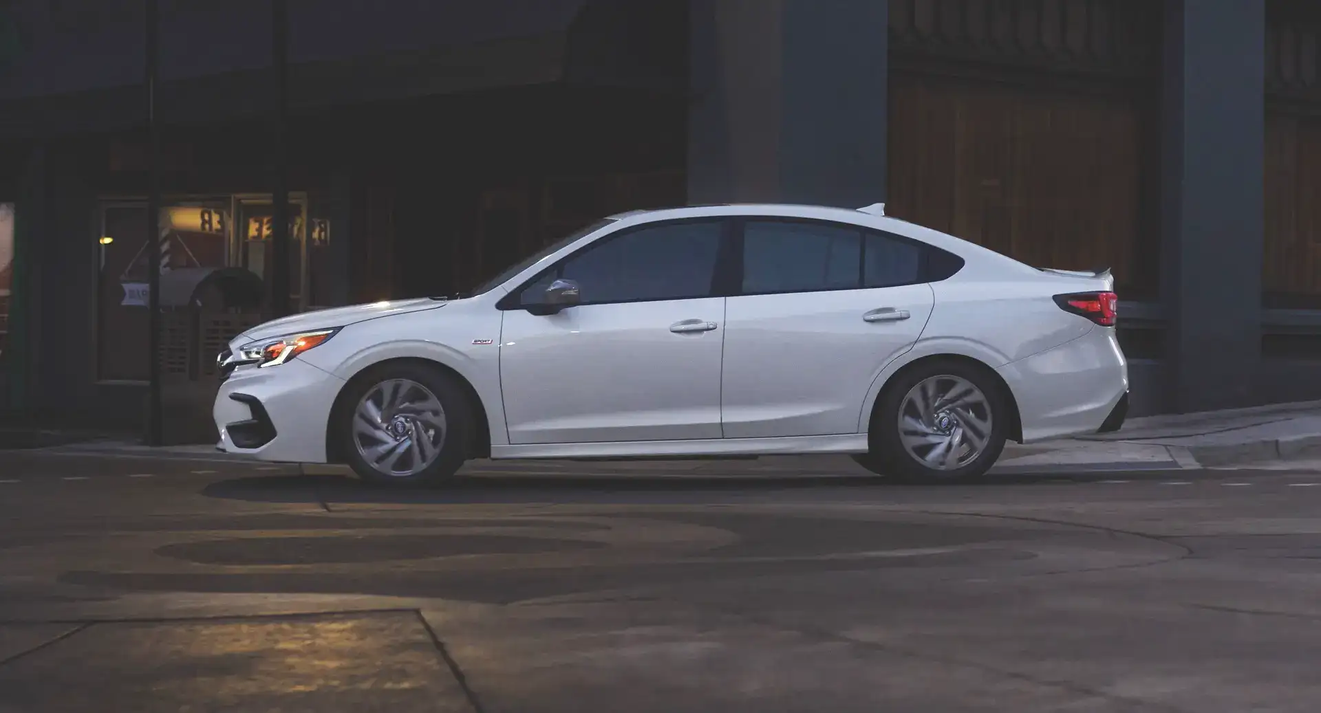 side view of white 2025 Subaru Legacy Sport 