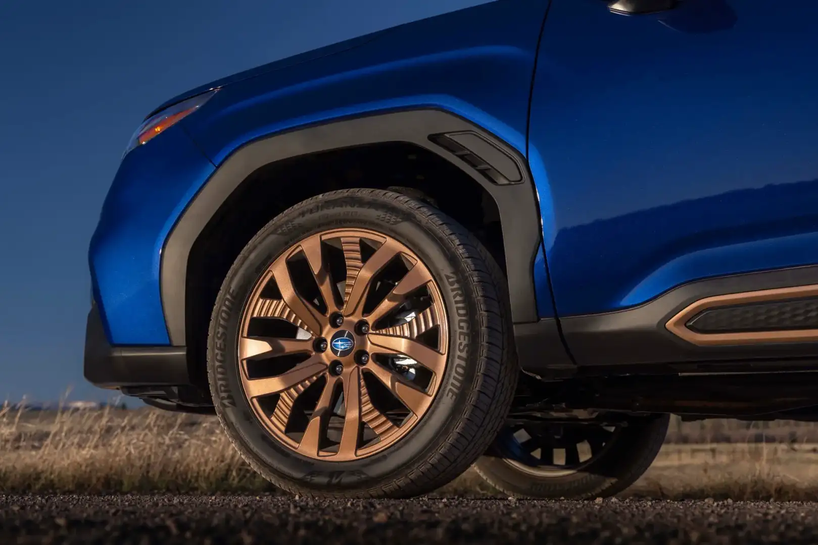 Subaru Forester view of the driver front wheel