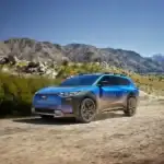 2026 Subaru Trailseeker driving off road in the desert mountains