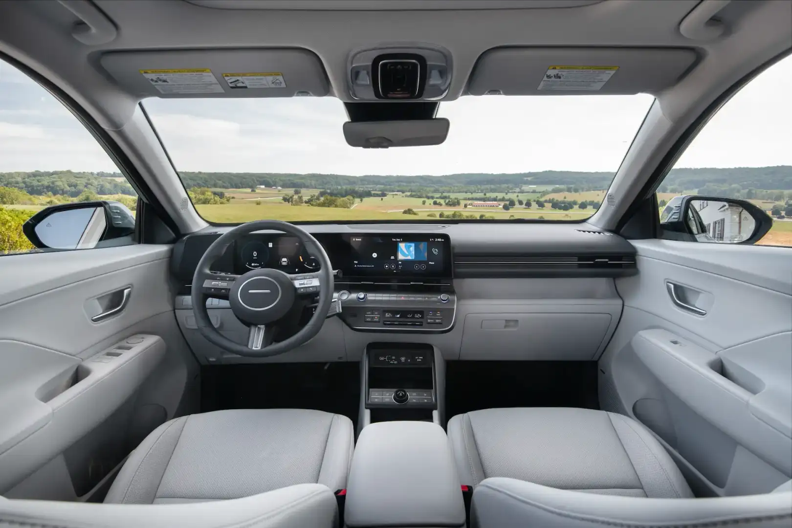 2025 Hyundai Kona front row view of dashboard