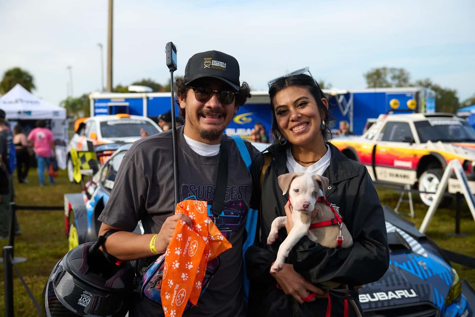 Subiefest Attendees with Pet