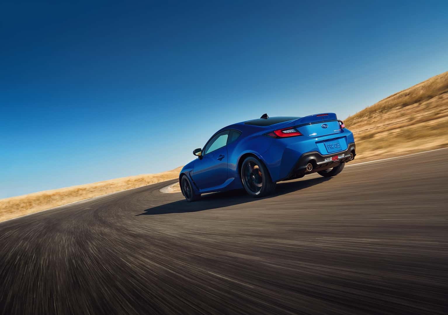 Rear View of Blue Subaru BRZ