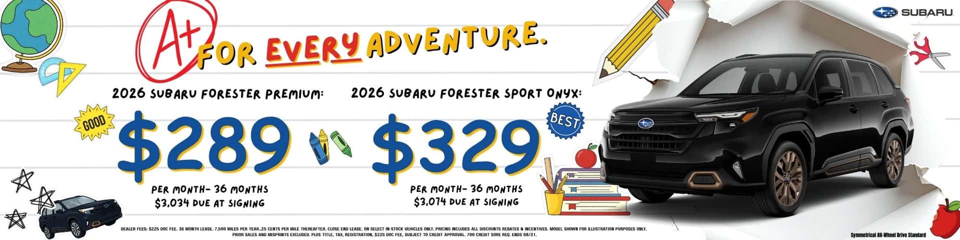 August 2026 Subaru Forester Leases
