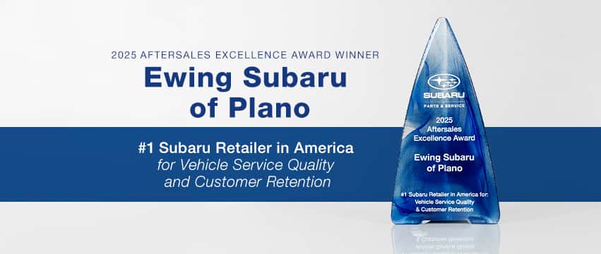 Subaru of Plano team receiving the 2025 Subaru Aftersales Excellence Award for #1 vehicle service quality and customer retention in America