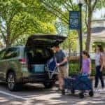 2026 Subaru Forester parked near Haggard Park in Historic Downtown Plano TX on a late-summer morning