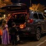 2026 Subaru Ascent with open hatch decorated for Halloween trunk-or-treat in Plano TX