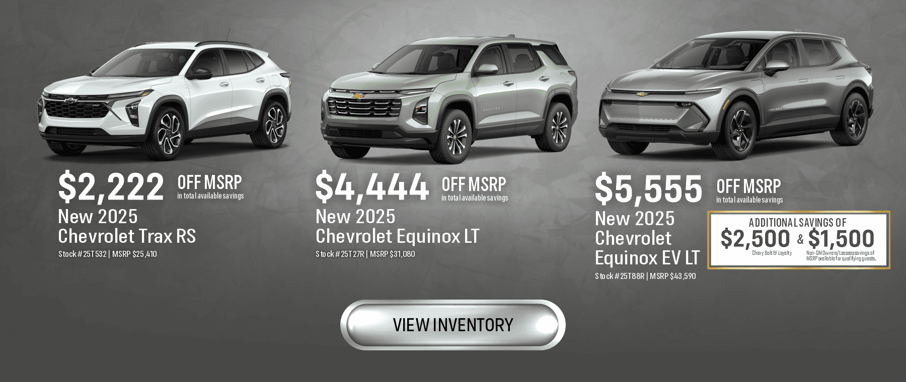 April Savings on New 2025 Equinox EV and Gas Models