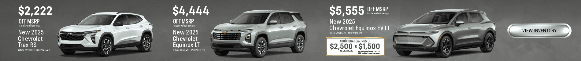 April Savings on New 2025 Equinox EV and Gas Models