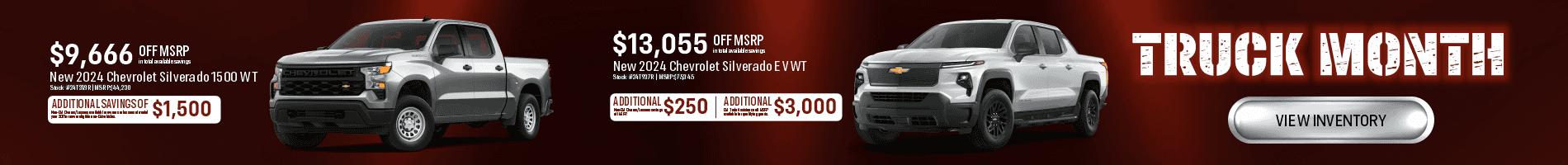 April Savings on Silverado EV and 1500’s