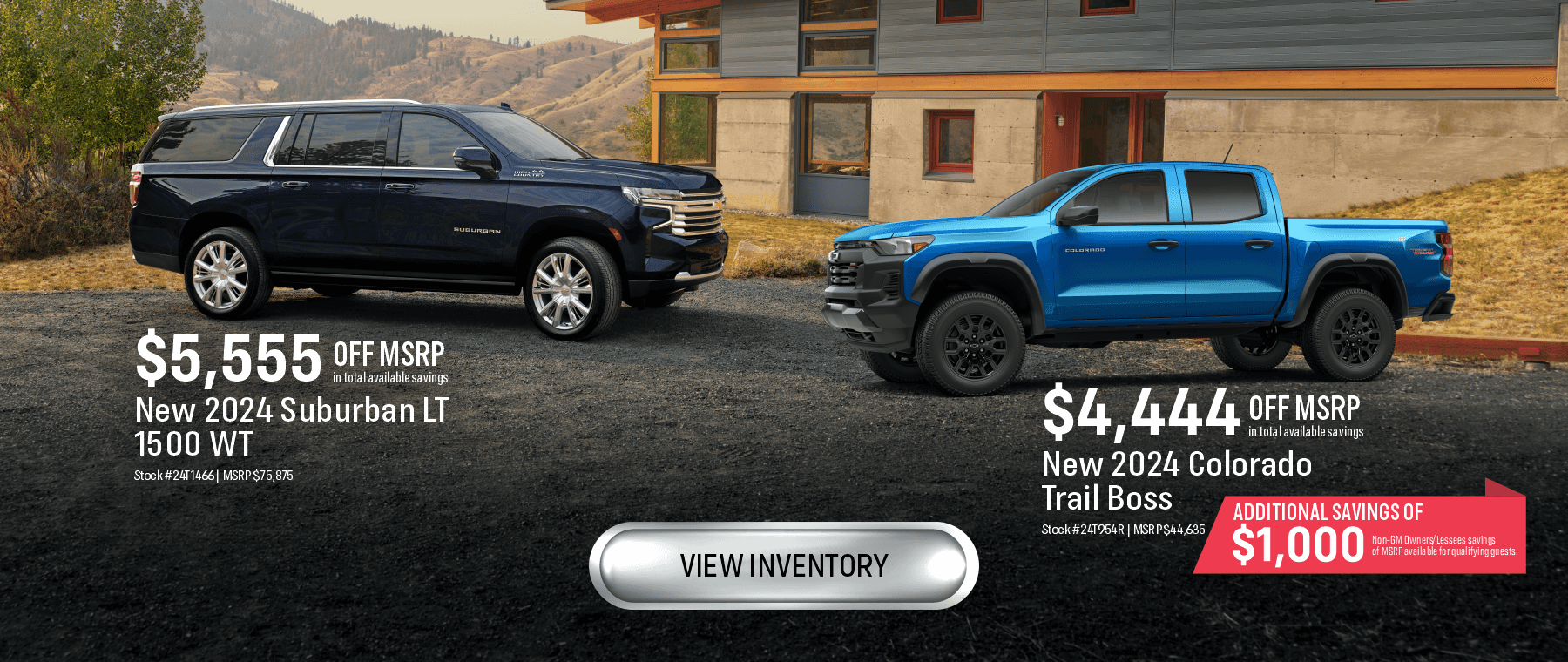 April Savings on New 2024 Chevrolet Colorado and Suburban