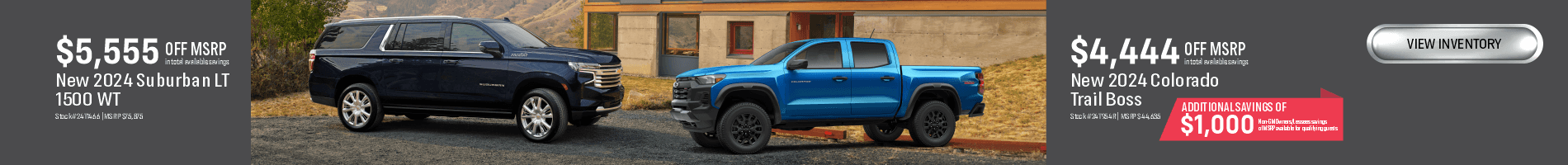 April Savings on New 2024 Chevrolet Colorado and Suburban