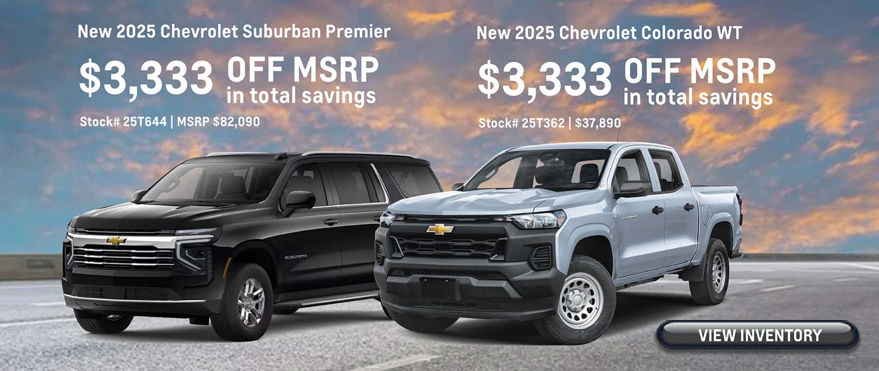 June Savings on New 2025 Colorado and Suburban