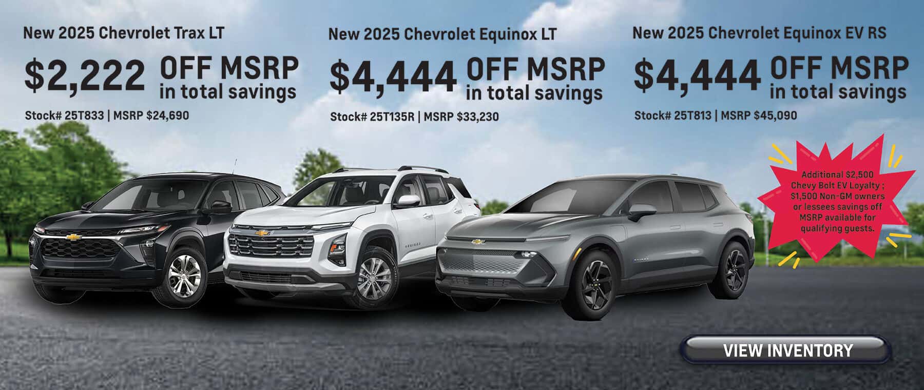 May Savings on New 2025 Trax, Equinox and EV models