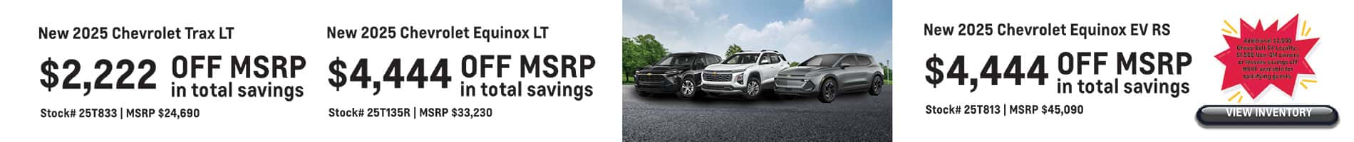 May Savings on New 2025 Trax, Equinox and EV models