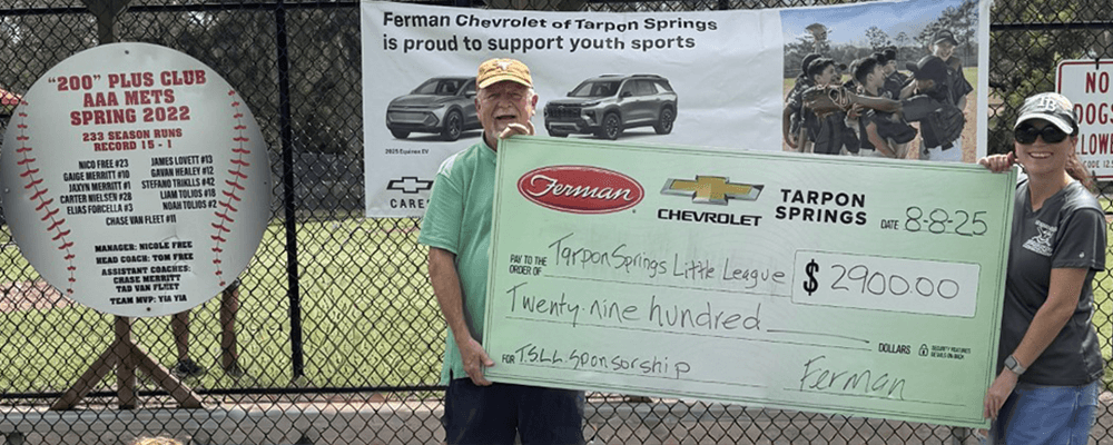 FERMAN CHEVROLET - TARPON SPRINGS SPONSORS LOCAL LITTLE LEAGUE