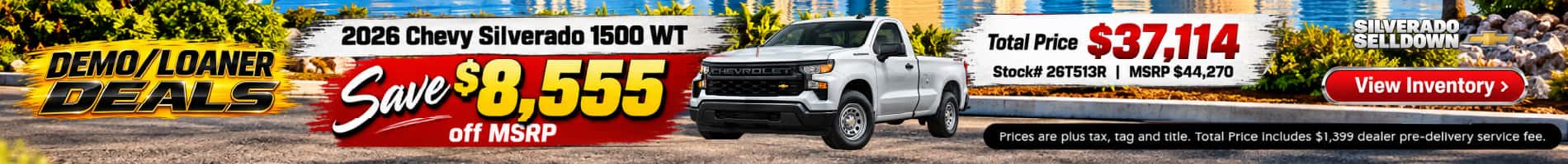 October Savings on Demo/Loaner 2026 Silverado 1500 Trucks