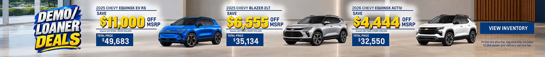 September Savings on Demo/ Loaner Chevrolet SUVs