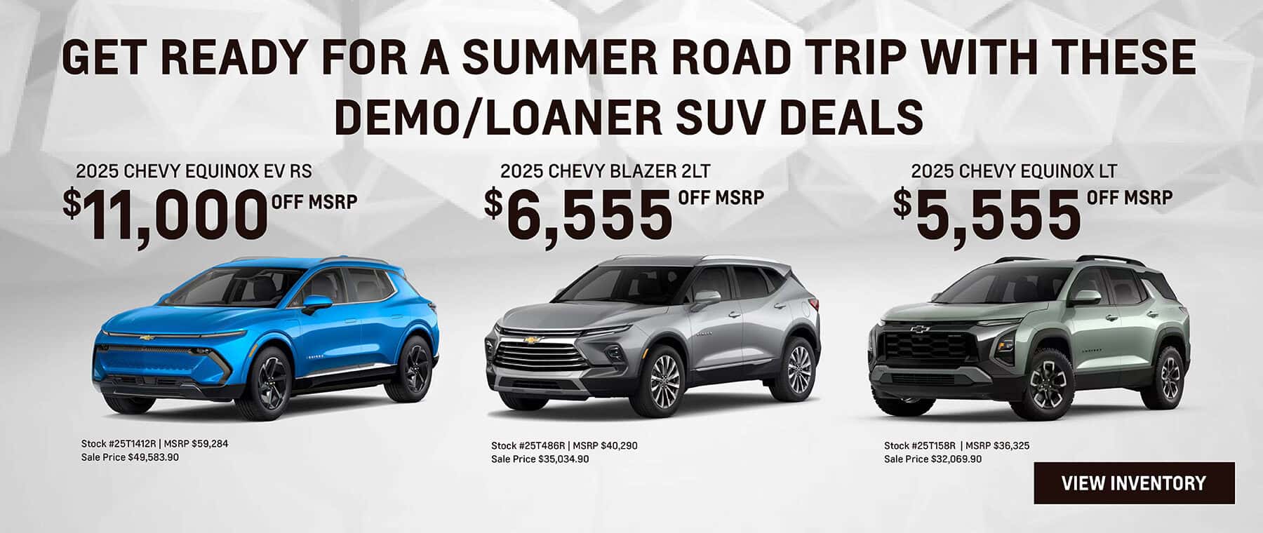 June Savings on Gently Driven Demo and Loaner Chevrolet SUVs