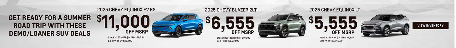 June Savings on Gently Driven Demo and Loaner Chevrolet SUVs