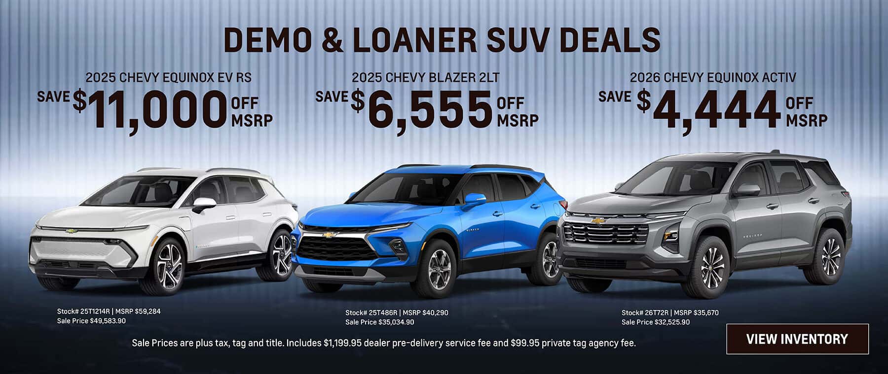 July Savings on Gently Driven Demo and Loaner Chevrolet SUVs