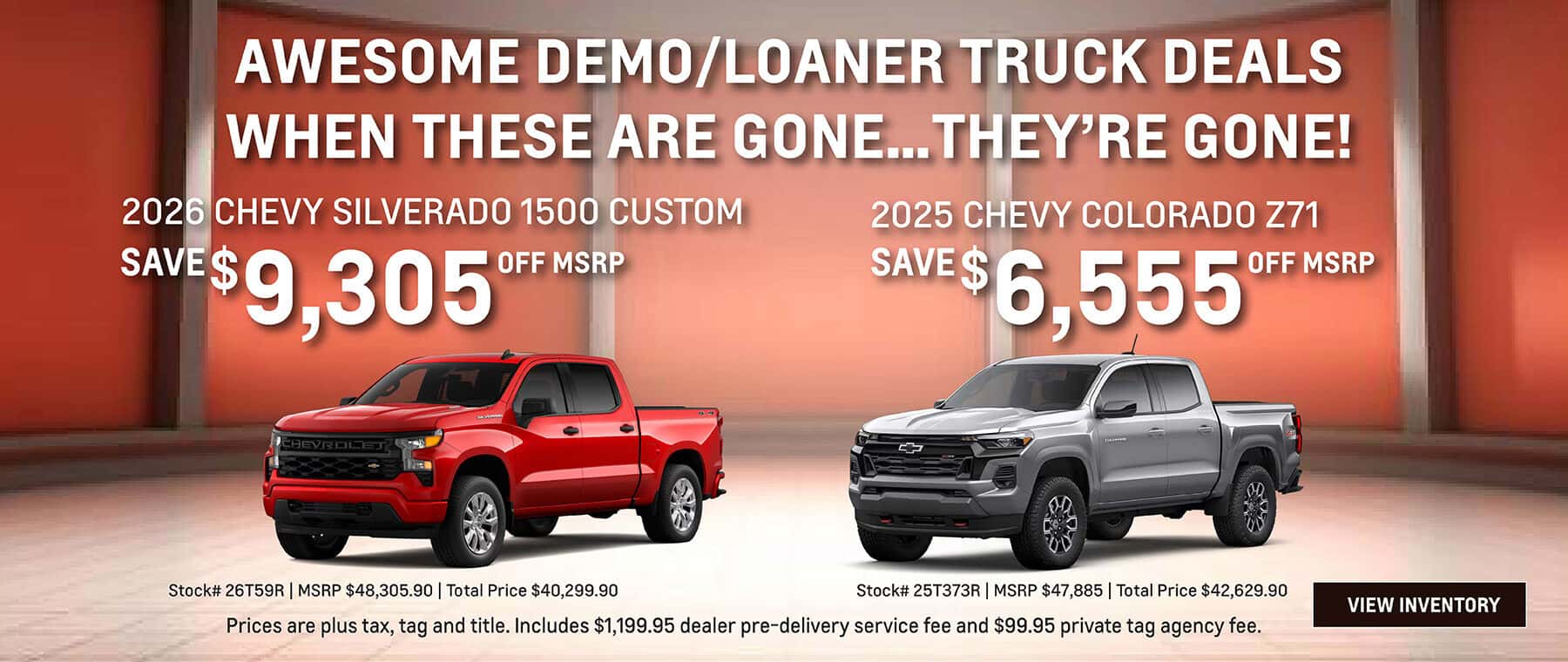 July Savings on Gently Driven Loaner Silverado 1500 and Colorado Trucks