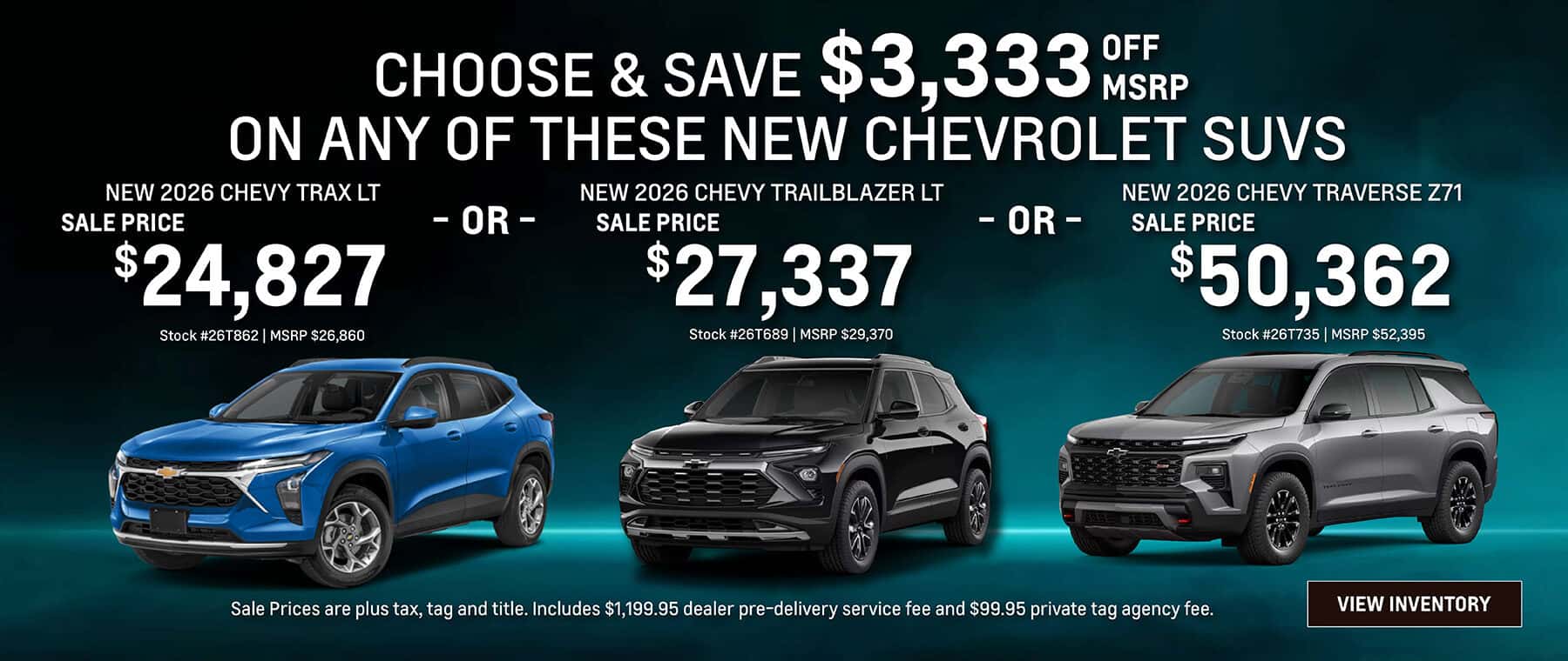 July Savings on New 2026 Chevrolet Trax, Trailblazer and Traverse SUVs