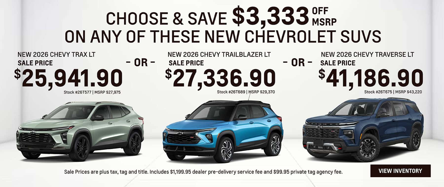 June Savings on New 2026 Chevrolet Trax, Trailblazer and Traverse SUVs