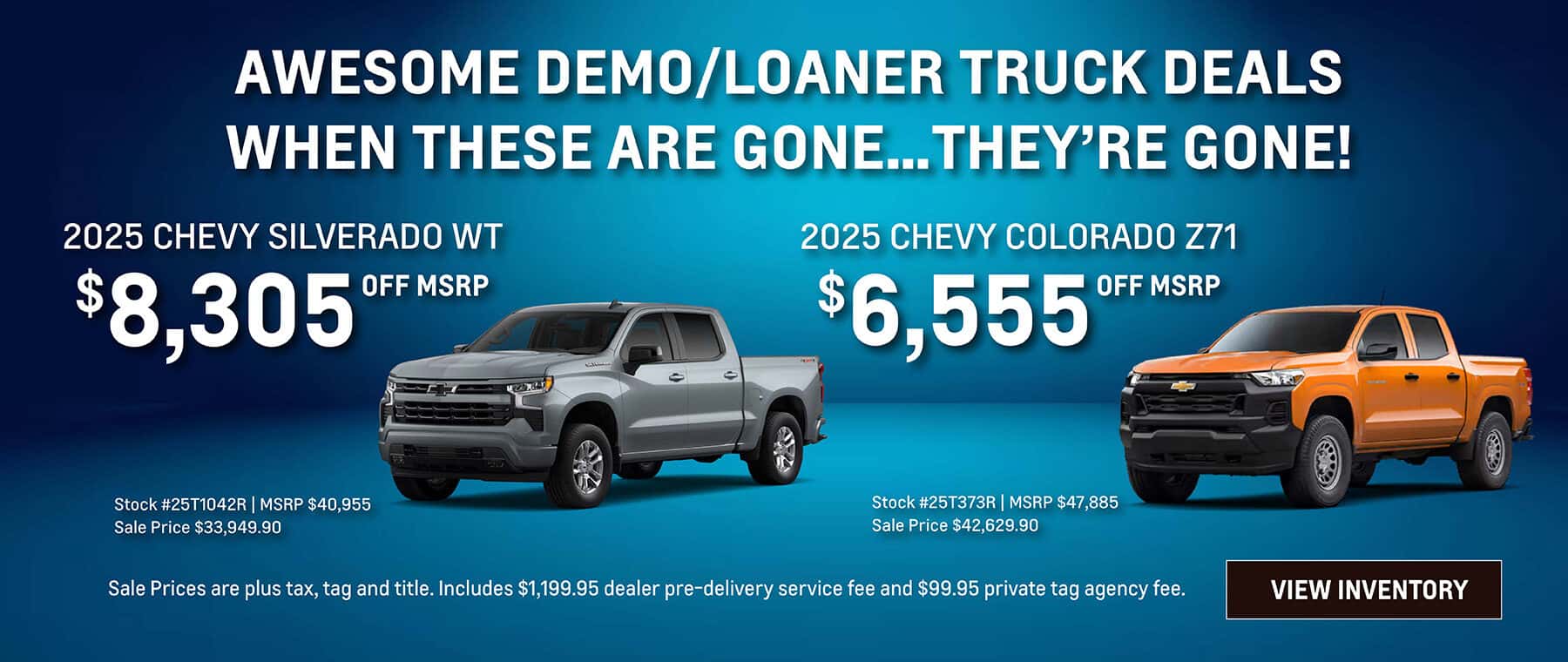June Savings on Gently Driven Loaner Silverado 1500 and Colorado Trucks