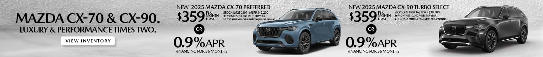 April Offers on New 2025 CX-70 and CX-90 Models